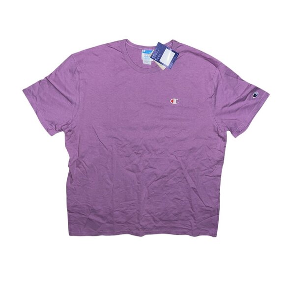 Champion Short Sleeve Crew Neck TShirt Sz XXL Mens Purple Logo Cotton Shirt - Picture 1 of 9